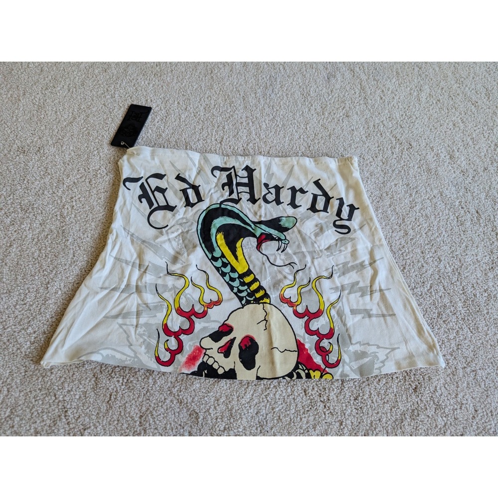 Don Ed Hardy Denims Ivory Cobra Skirt Size Medium NWT y2k EHMD1100-122